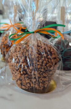 Chocolate & Caramel Covered Apple with Toppings